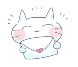 Yururi white cat sticker #6611735