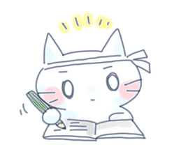 Yururi white cat sticker #6611741