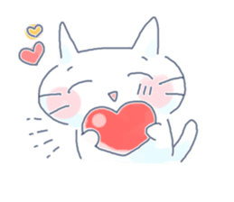 Yururi white cat sticker #6611743