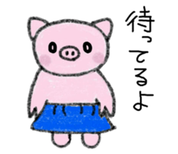 Hula oink Girl vol.3 Blue skirt ver. sticker #6614727