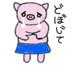 Hula oink Girl vol.3 Blue skirt ver. sticker #6614731