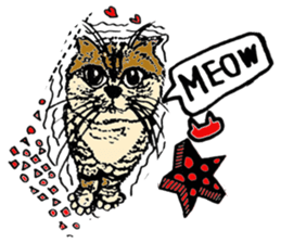 lovely cat with friends sticker #6617025