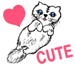 lovely cat with friends sticker #6617027