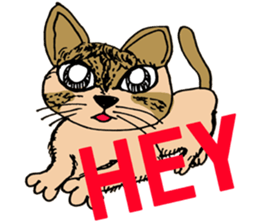 lovely cat with friends sticker #6617048