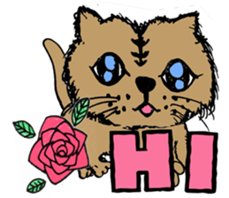 lovely cat with friends sticker #6617055