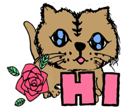 lovely cat with friends sticker #6617055