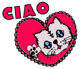 lovely cat with friends sticker #6617057