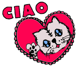 lovely cat with friends sticker #6617057