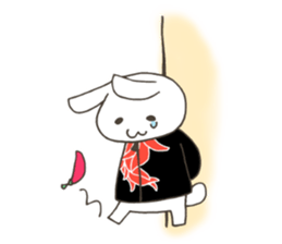 Red pepper-rabbit sticker #6620462