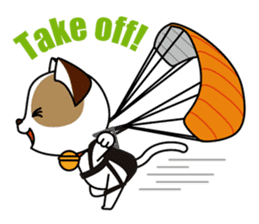 Cute cat and paraglider sticker #6622048
