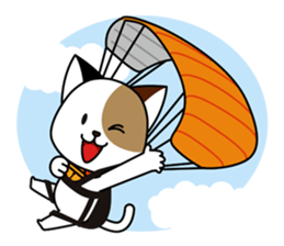 Cute cat and paraglider sticker #6622049