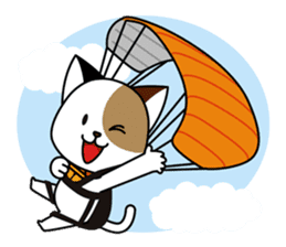 Cute cat and paraglider sticker #6622049