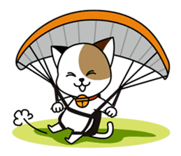 Cute cat and paraglider sticker #6622050