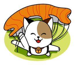 Cute cat and paraglider sticker #6622052