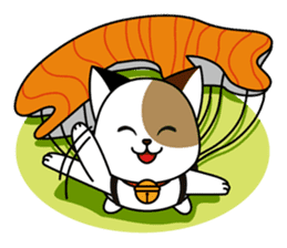 Cute cat and paraglider sticker #6622052