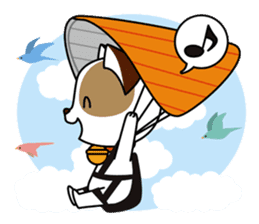 Cute cat and paraglider sticker #6622054