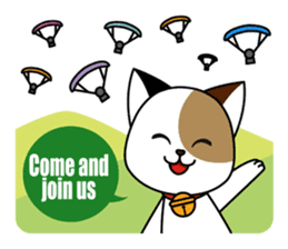 Cute cat and paraglider sticker #6622055