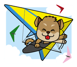 Cute cat and paraglider sticker #6622059