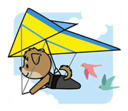Cute cat and paraglider sticker #6622060