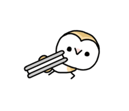 Mamefuku of barn owl3 sticker #6625202