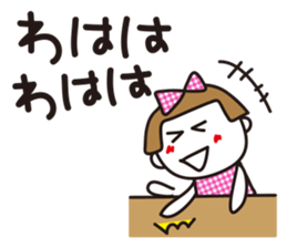 Gingham check girl sticker #6627119