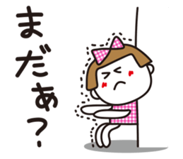 Gingham check girl sticker #6627121