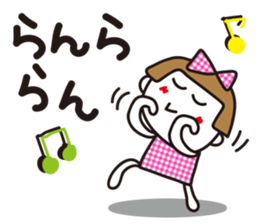 Gingham check girl sticker #6627126