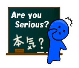 blueblue man"5"(English and Japanese) sticker #6633086