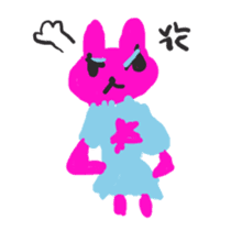 Scribbling rabbit Miki sticker #6633579
