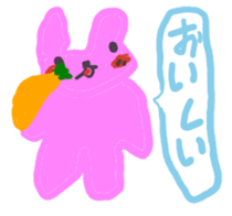 Scribbling rabbit Miki sticker #6633590