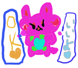 Scribbling rabbit Miki sticker #6633608