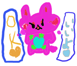 Scribbling rabbit Miki sticker #6633608