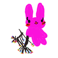 Scribbling rabbit Miki sticker #6633609