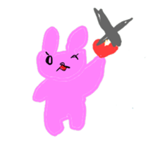 Scribbling rabbit Miki sticker #6633611