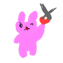 Scribbling rabbit Miki sticker #6633611