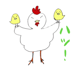 It is chicken parent and child faintly sticker #6635186