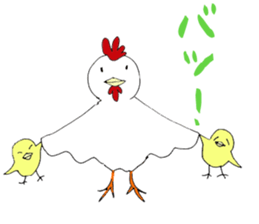 It is chicken parent and child faintly sticker #6635187