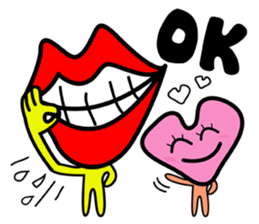Mouth and heart sticker #6635339