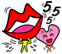 Mouth and heart sticker #6635350