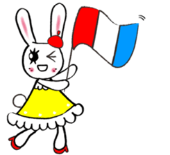Kawaii cute useful rabbit in Paris sticker #6635817