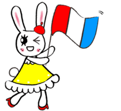 Kawaii cute useful rabbit in Paris sticker #6635817