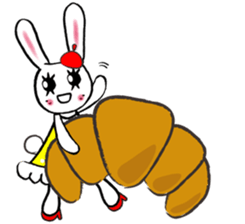Kawaii cute useful rabbit in Paris sticker #6635818