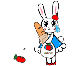 Kawaii cute useful rabbit in Paris sticker #6635823
