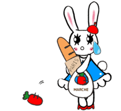 Kawaii cute useful rabbit in Paris sticker #6635823