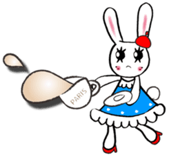 Kawaii cute useful rabbit in Paris sticker #6635824