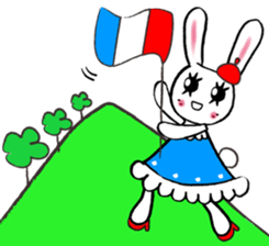 Kawaii cute useful rabbit in Paris sticker #6635826