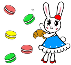 Kawaii cute useful rabbit in Paris sticker #6635827