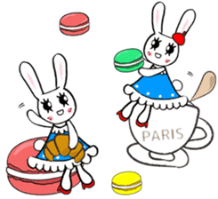 Kawaii cute useful rabbit in Paris sticker #6635829