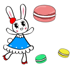 Kawaii cute useful rabbit in Paris sticker #6635832