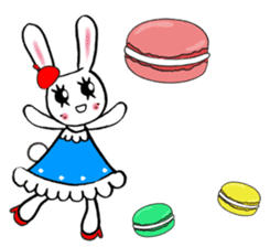 Kawaii cute useful rabbit in Paris sticker #6635832